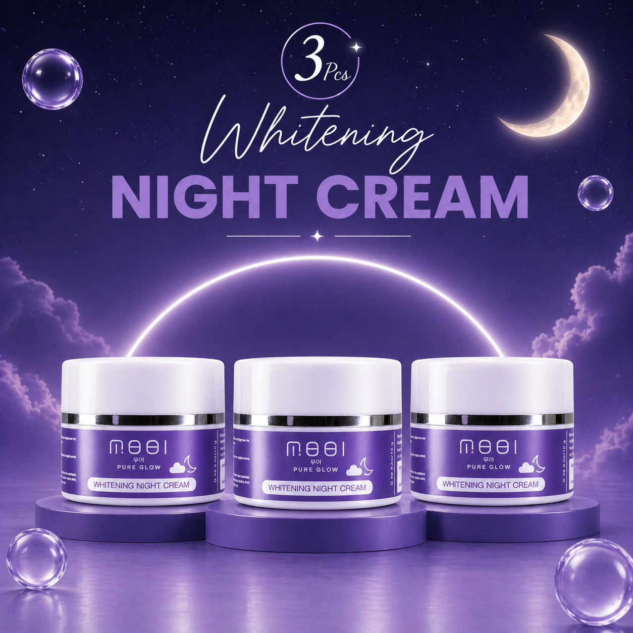 3 PCS - MOOI Whitening Night Cream